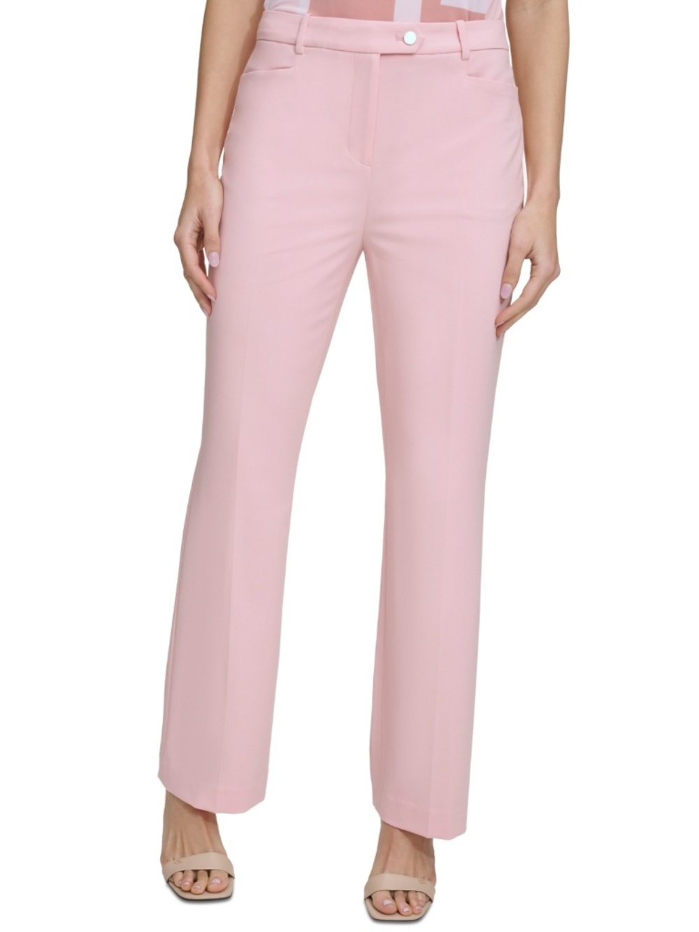 Calvin Klein Petite Lux Modern-Fit Pants - Silver Pink 4P